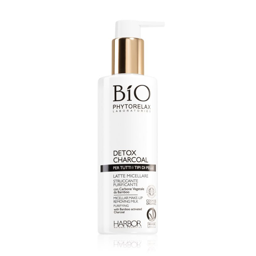 Міцелярне молочко для демакіяжу Phytorelax Laboratories Detox Charcoal SOS Anti-pollution Micellar Make-Up Removing Milk Purifying, 200 мл